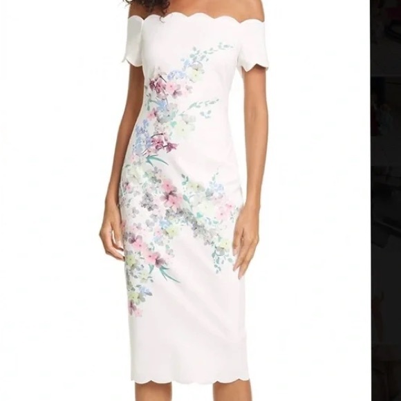 Ted Baker London Dresses & Skirts - Ted Baker Trixiy Pergola Floral Off the Shoulder Sheath Dress